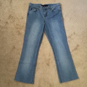 Mudd Jeans Women's Vintage Y2K Low Mid Rise Bootcut Size 13 Short Jeans Wide Leg